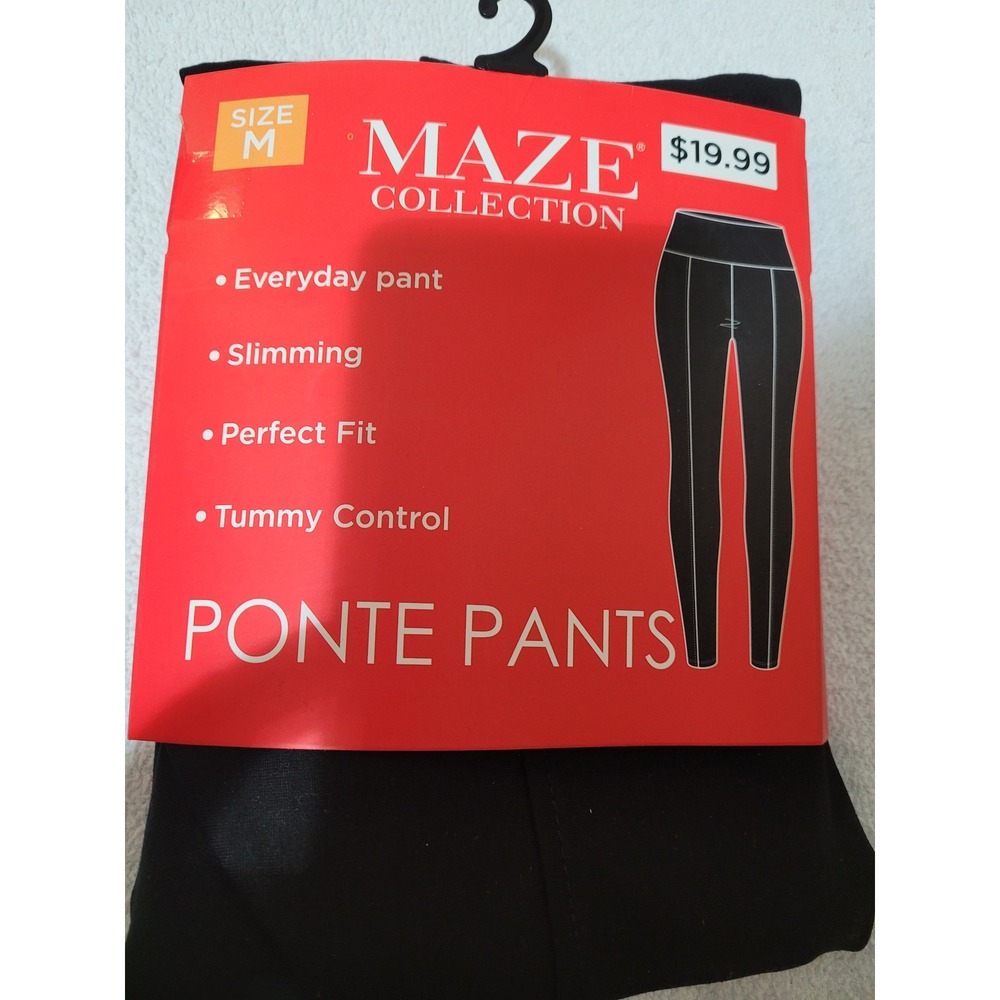 NWTMaze Collection Ponte Pants Women Medium Black Tummy Control Slimming Legging